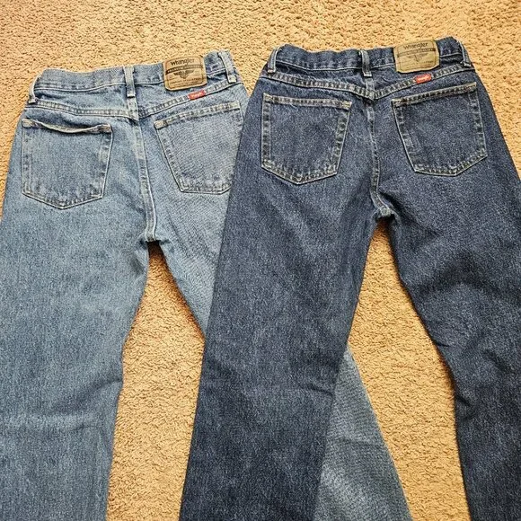 Wrangler Jeans Lot of 2 Mens Tag 28x32 Fit 28x30 Slim Straight Cotton Denim EUC - Picture 8 of 8